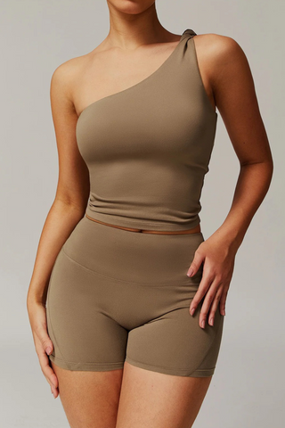 Padded One-Shoulder Sport Top