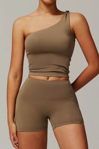 Padded One-Shoulder Sport Top