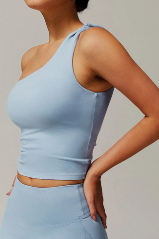 Padded One-Shoulder Sport Top
