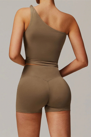 Padded One-Shoulder Sport Top