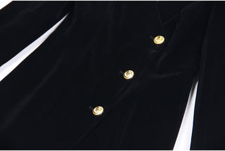 Velvet Wrap Design Long Sleeve Blazer Mini Dress
