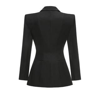 Tailored Structured Blazer with Lace-Up Corset Design