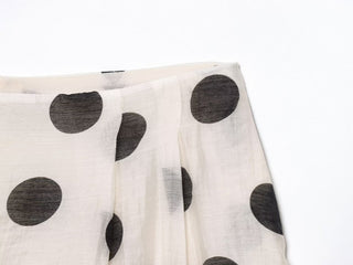 Elegant Polka Dot Halter Top & High-Waisted Shorts Linen Blend Set