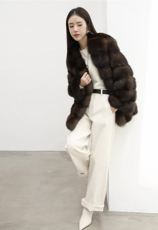Luxury Hooded Plush Fur-Effect Jacket