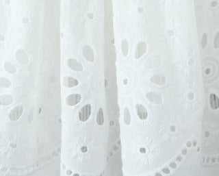 Eyelet Embroidered Halter Mini Dress