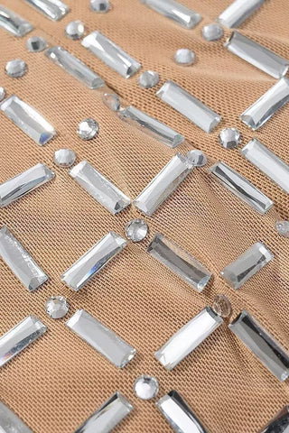 Crystal Embellished Halter Neck Bodycon Long Dress