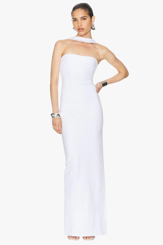 Sleek Bandage Back Slit Long Dress