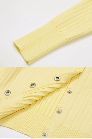 Everyday Chic Ribbed Button-Up Knit Cardigan