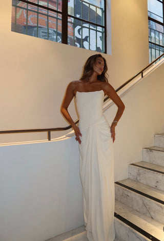 Luxe Corset Drape Maxi Gown