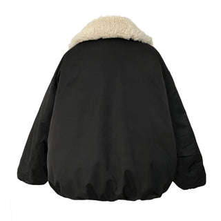 Oversized Faux Shearling Collar Puffer Jacket