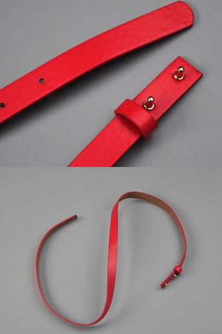 Red Lace Mini Dress – Long Sleeve Floral Embroidery, Scalloped Hem, Belted Waist