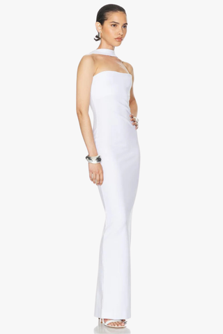 Sleek Bandage Back Slit Long Dress