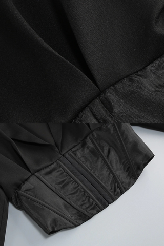 Long Sleeve Blazer and Corset Set with Rhinestone Flared Pants