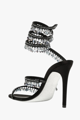 Crystal Wrap-Around High Heel Sandals