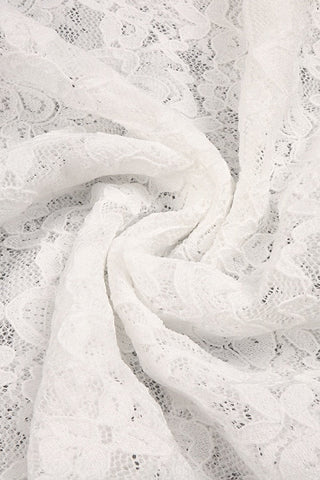 Sleeveless High Neck Lace & Draped Satin Rosette Long Dress