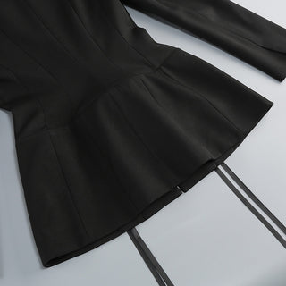 Tailored Structured Blazer with Lace-Up Corset Design