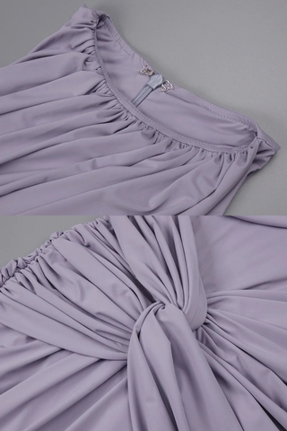 Ruched Twist Waist Sleeveless Long Dress