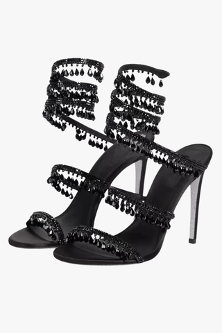 Crystal Wrap-Around High Heel Sandals