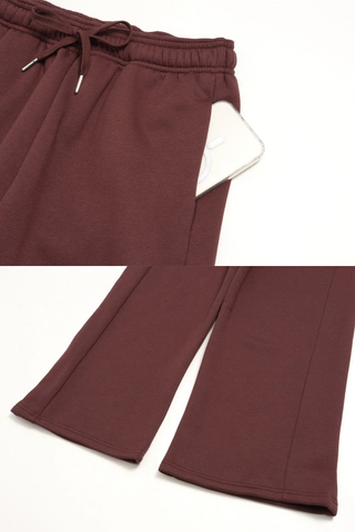 Cropped Zip-Up Hoodie & Wide-Leg Sweatpants Set