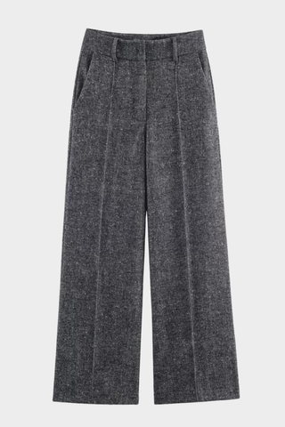 Tailored Tweed Wide-Leg Trousers
