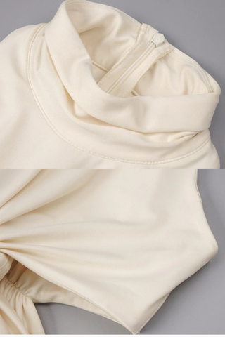 Luxe Halter Neck Cut-Out Long Dress with Draped Knot Detail