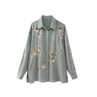 Green Long Sleeve Sequin Set