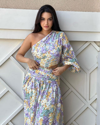 Olivia One Shoulder Floral Long Dress