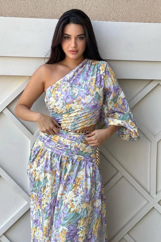 Jasmine One Shoulder Floral Long Dress