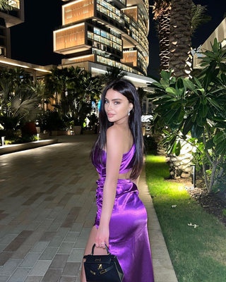 Isabella One Shoulder Satin Long Dress
