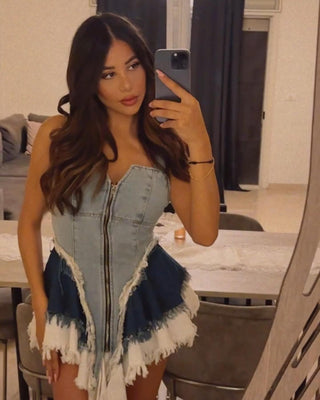 Dayana Sleeveless Denim Mini Dress