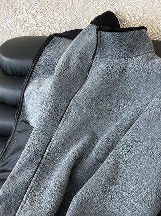 Oversized Zip-Up Fleece Jacket with High Neck & Adjustable Hem