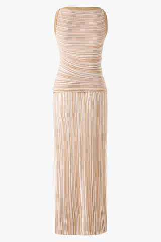 Sleeveless Textured Knit Top and Long Skirt Set – Premium Stretch Fabric