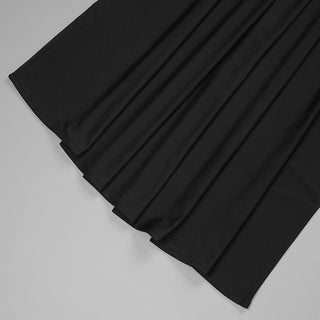 Stretch Jersey Open-Back Draped Long Dress