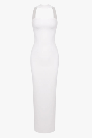 Sleek Bandage Back Slit Long Dress