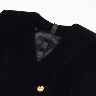 Velvet Wrap Design Long Sleeve Blazer Mini Dress