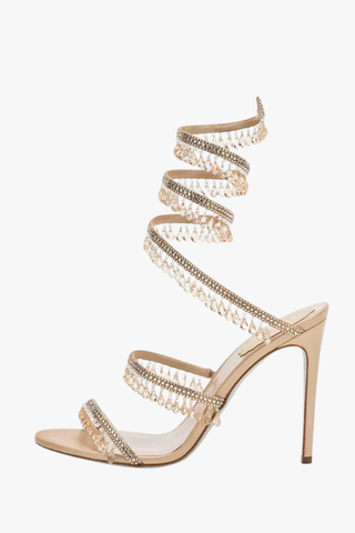 Crystal Wrap-Around High Heel Sandals