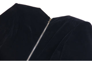 Velvet Wrap Design Long Sleeve Blazer Mini Dress