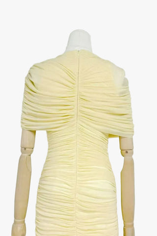 Ruched Off-Shoulder Long Dress – Draped Top & Flowing Skirt