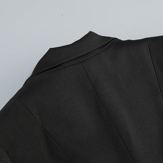 Tailored Structured Blazer with Lace-Up Corset Design