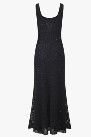 Sunlit Escape Sleeveless Open Knit Long Dress