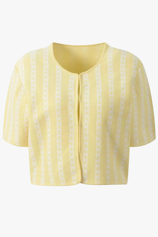 Elegant Short Sleeve Cropped Cardigan & Sleeveless Square Neck Knit Fit & Flare Mini Dress Set