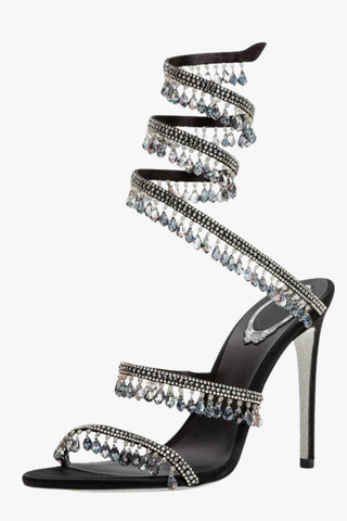 Crystal Wrap-Around High Heel Sandals