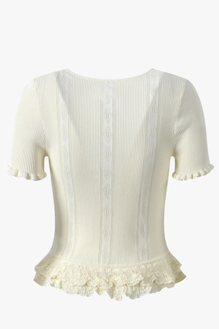 Chic Knit Short Sleeve Peplum Top