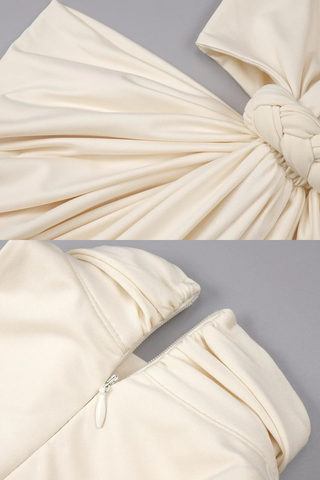 Luxe Halter Neck Cut-Out Long Dress with Draped Knot Detail