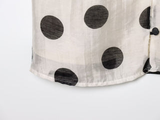 Elegant Polka Dot Halter Top & High-Waisted Shorts Linen Blend Set