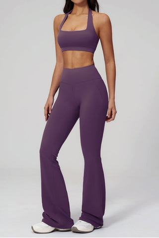 Halter Neck Sculpting Sports Bra with Supportive Fit and Smooth Stretch Fabric