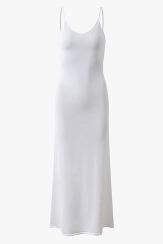 Knit Long Slip Dress with Spaghetti Straps