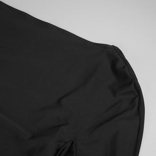 Stretch Jersey Open-Back Draped Long Dress