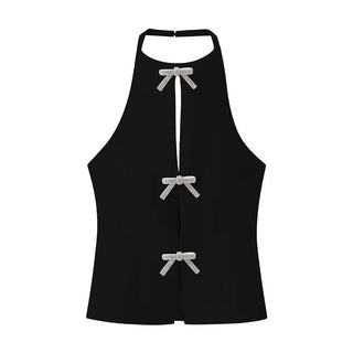 Grecian Bow Halter Neck Top