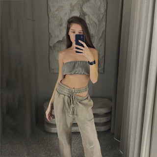 Low Waisted  Straight Leg Pants